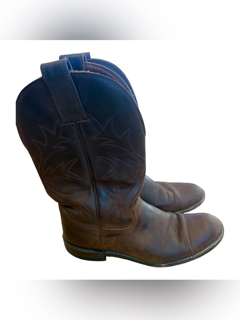 Alberta Boot Co 4025 Brown Leather Western Cowboy Boots Made Canada Men’s 8 E
